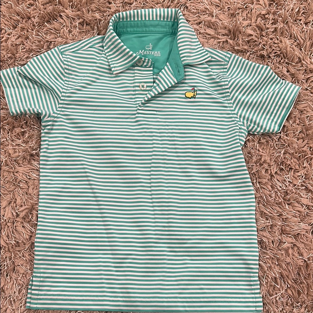 Masters Mint & White Striped Kids Polo
